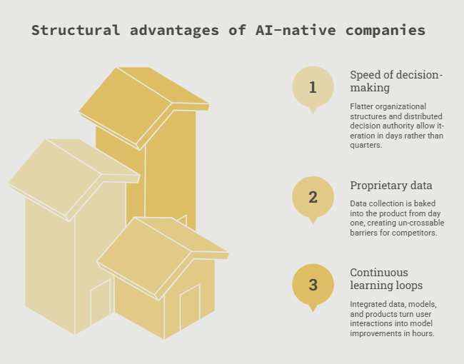 Structural advantages of AI-native companies